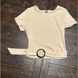 Windsor Cream short sleeve shirt, size small cream colored